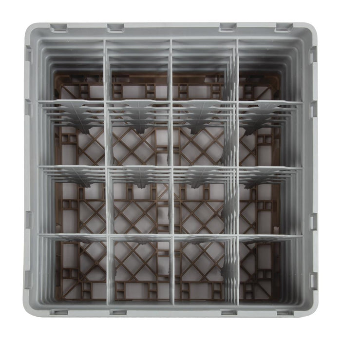 Cambro Camrack Beige 16 Compartments Max Glass Height 257mm Cambro