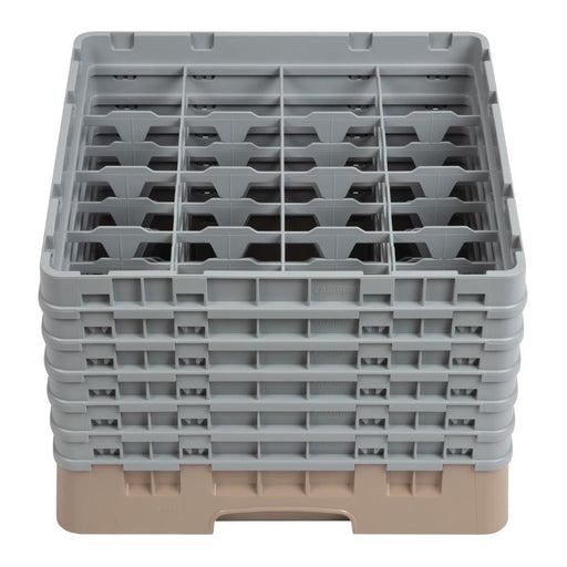 Cambro Camrack Beige 16 Compartments Max Glass Height 298mm Cambro