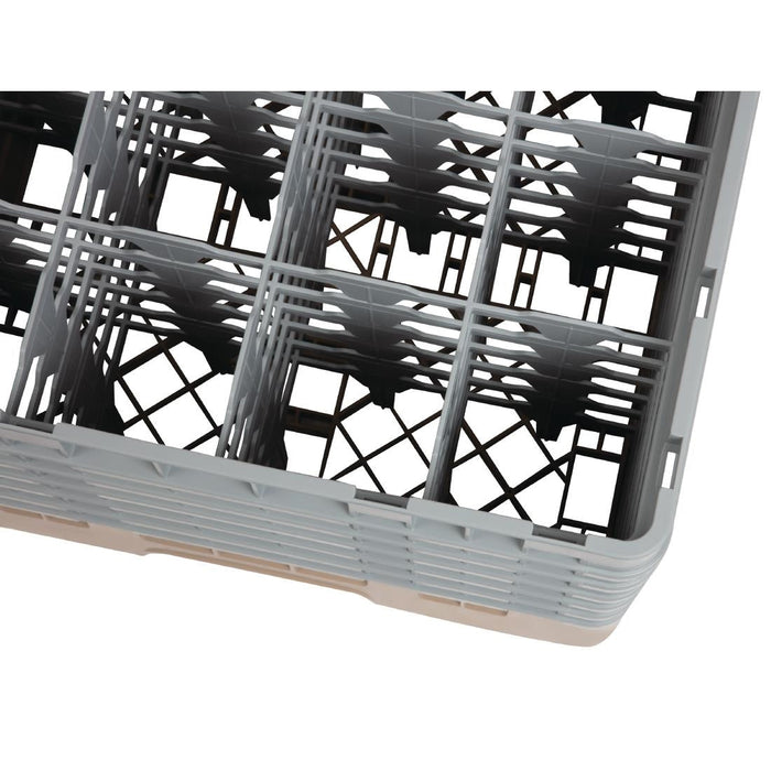 Cambro Camrack Beige 16 Compartments Max Glass Height 298mm Cambro