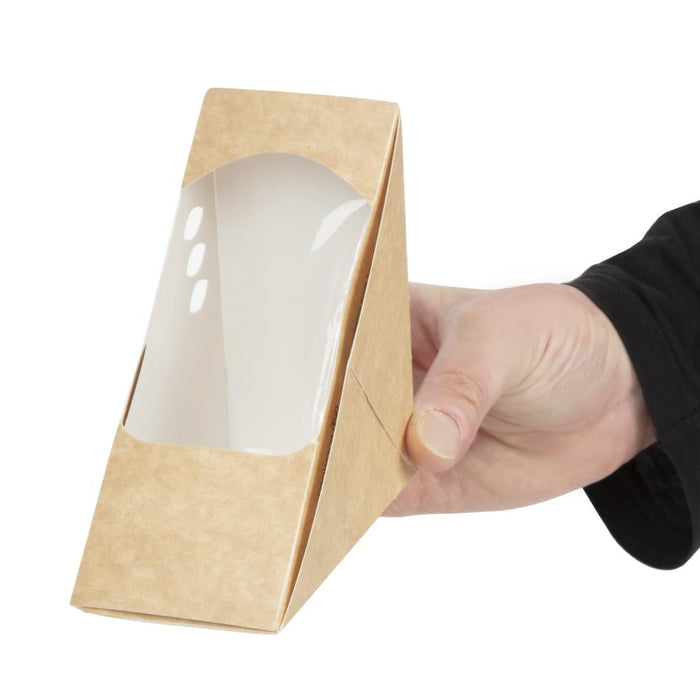 Vegware Compostable Kraft Sandwich Wedges 65mm (500 Pack) Vegware