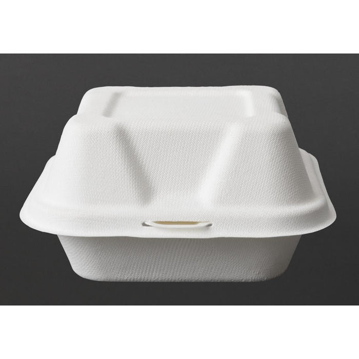 Vegware Compostable Bagasse Burger Boxes 152mm (500 Pack) Vegware