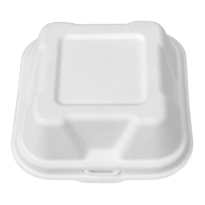 Vegware Compostable Bagasse Burger Boxes 152mm (500 Pack) Vegware