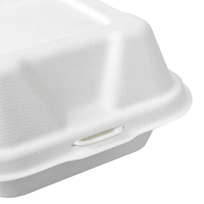 Vegware Compostable Bagasse Burger Boxes 152mm (500 Pack) Vegware