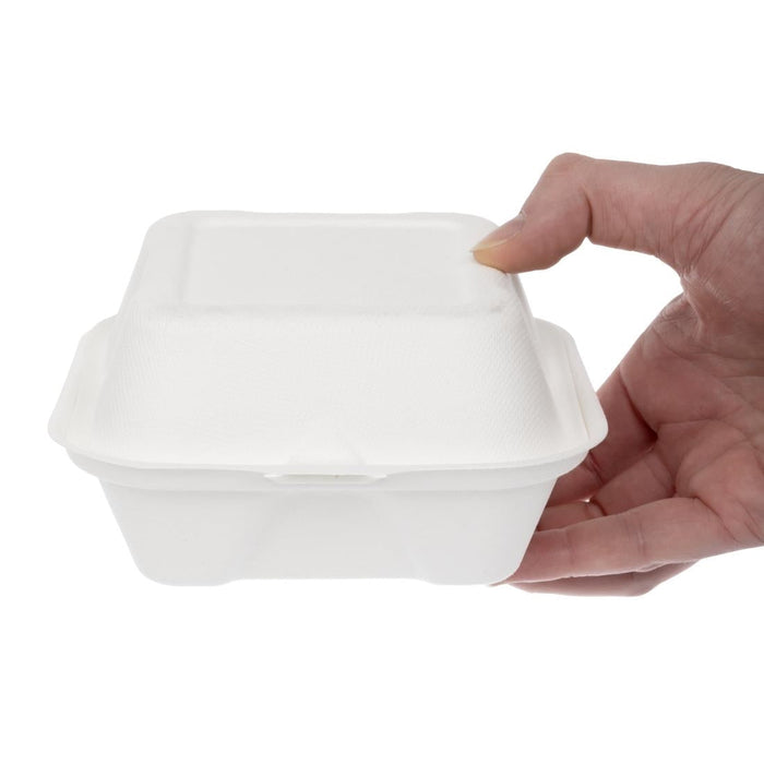 Vegware Compostable Bagasse Burger Boxes 152mm (500 Pack) Vegware