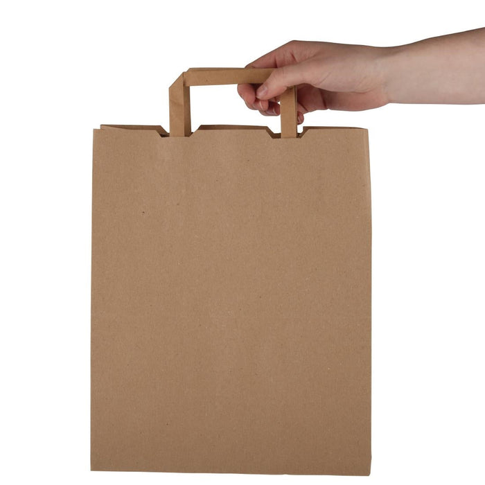 Vegware Compostable Recycled Paper Carrier Bags Large (250 Pack) Vegware