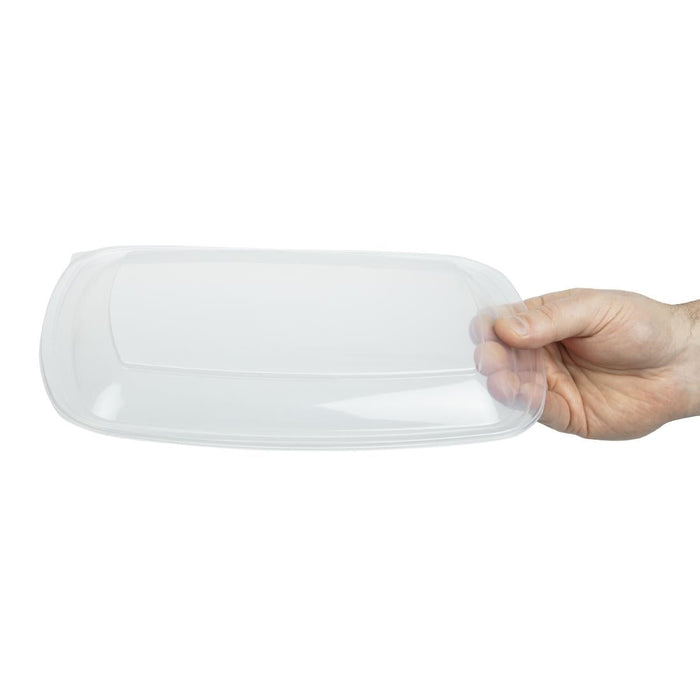 Fastpac Large Rectangular Food Container Lids 1350ml / 48oz (150 Pack) FastPac