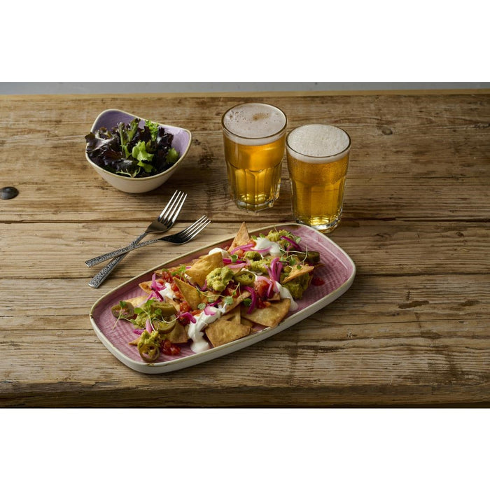 Churchill Stonecast Petal Pink Chefs' Walled Oblong Plates 300mm (6 Pack) Churchill
