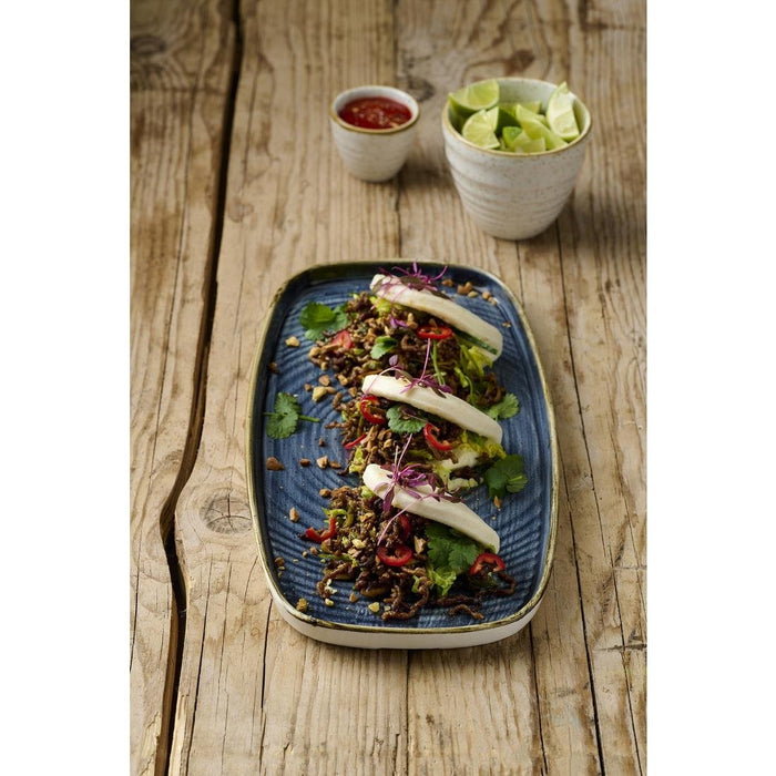 Churchill Stonecast Blueberry Chefs' Walled Oblong Plate 350mm (6 Pack) Churchill