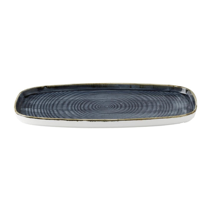 Churchill Stonecast Blueberry Chefs' Walled Oblong Plate 350mm (6 Pack) Churchill