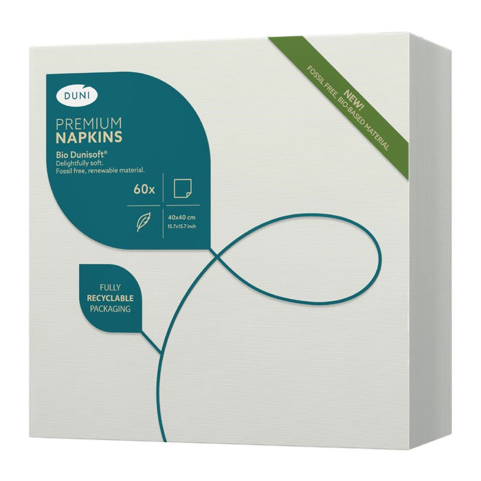 BIO Dunisoft Dinner Napkin White 400x400mm (360 Pack) Duni
