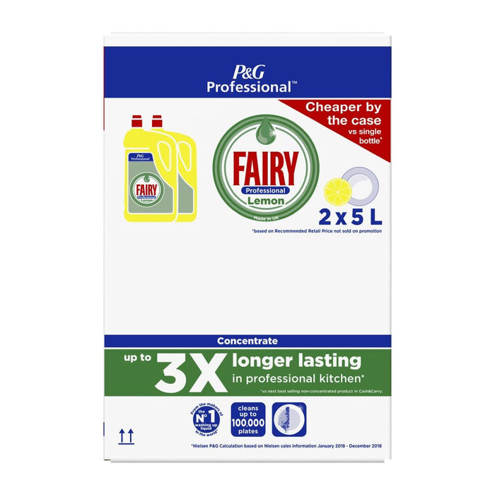 Fairy Professional Washing Up Liquid Lemon 5Ltr (2 Pack) P&G Professional