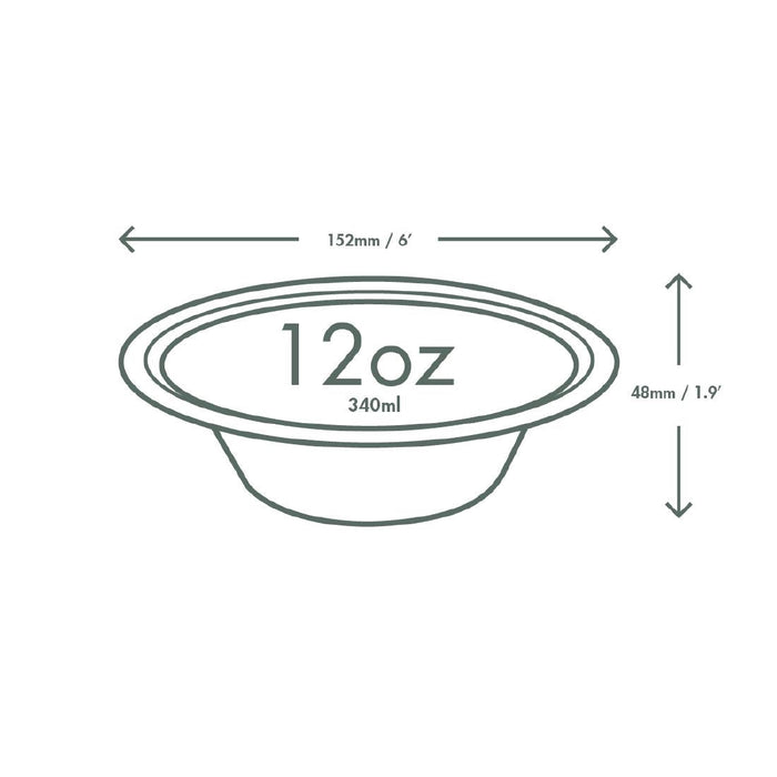 Vegware Compostable Nourish Moulded Fibre Bowls Natural 12oz/340ml (500 Pack) Vegware