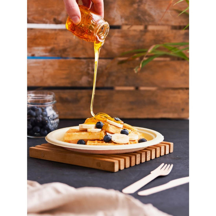 Vegware Compostable Nourish Moulded Fibre Plates Natural 9"/226mm (500 Pack) Vegware