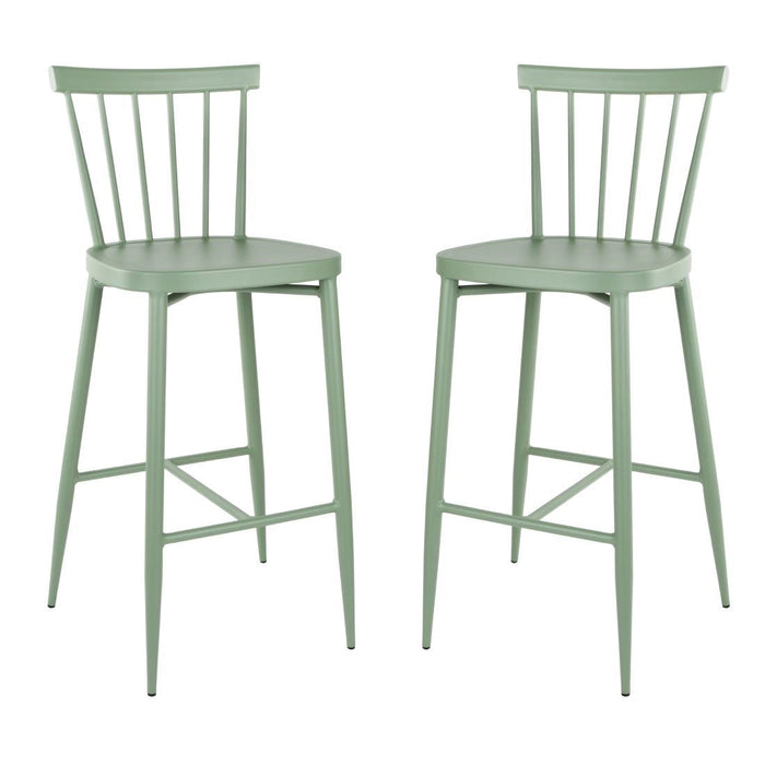 Bolero Windsor Aluminium Green High Stools (2 Pack) Bolero