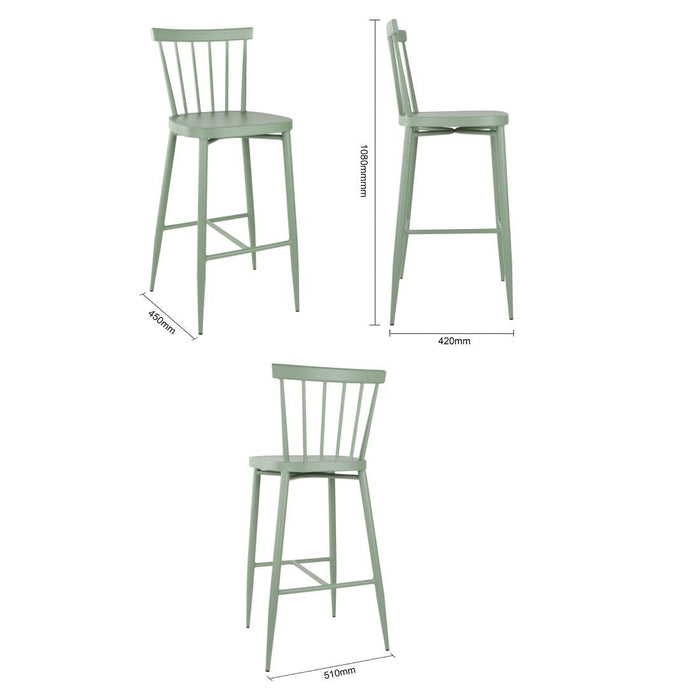 Bolero Windsor Aluminium Green High Stools (2 Pack) Bolero
