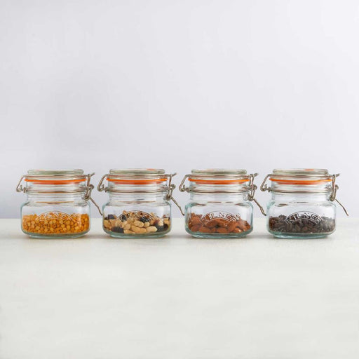 Kilner Square Clip Top Jar 0.5Ltr (4 Pack)     Kilner