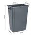 Jantex Slim Bin Grey 60Ltr Jantex