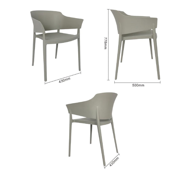 Bolero Lorenzo Cafe Chairs Medium Grey (2 Pack) Bolero