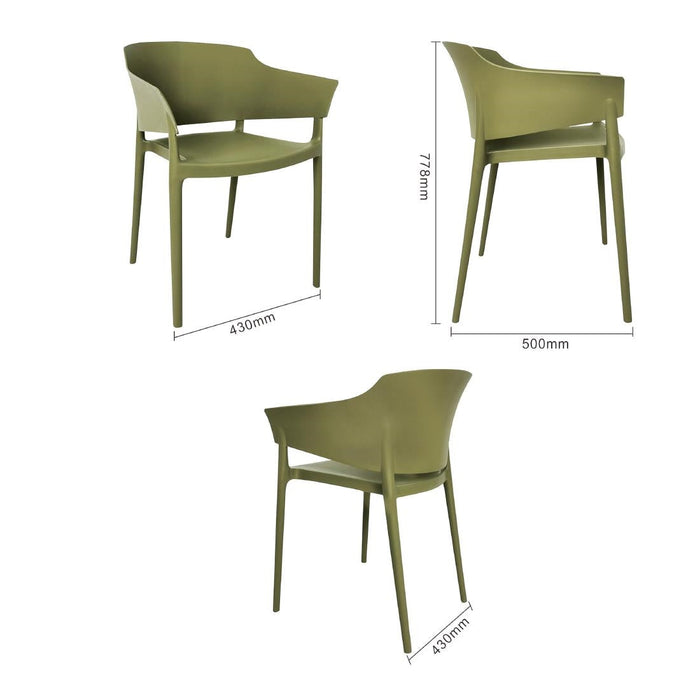 Bolero Lorenzo Cafe Chairs Green Tea (2 Pack) Bolero