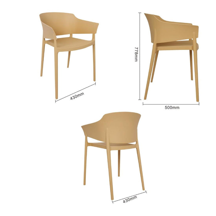 Bolero Lorenzo Cafe Chairs Warm Cream (2 Pack) Bolero
