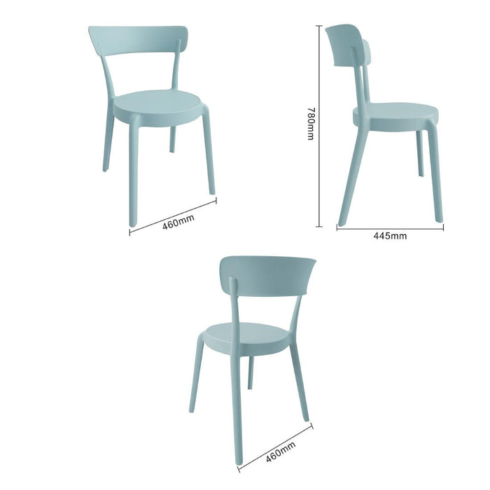 Bolero Mila Café Chairs Icy Blue (2 Pack) Bolero