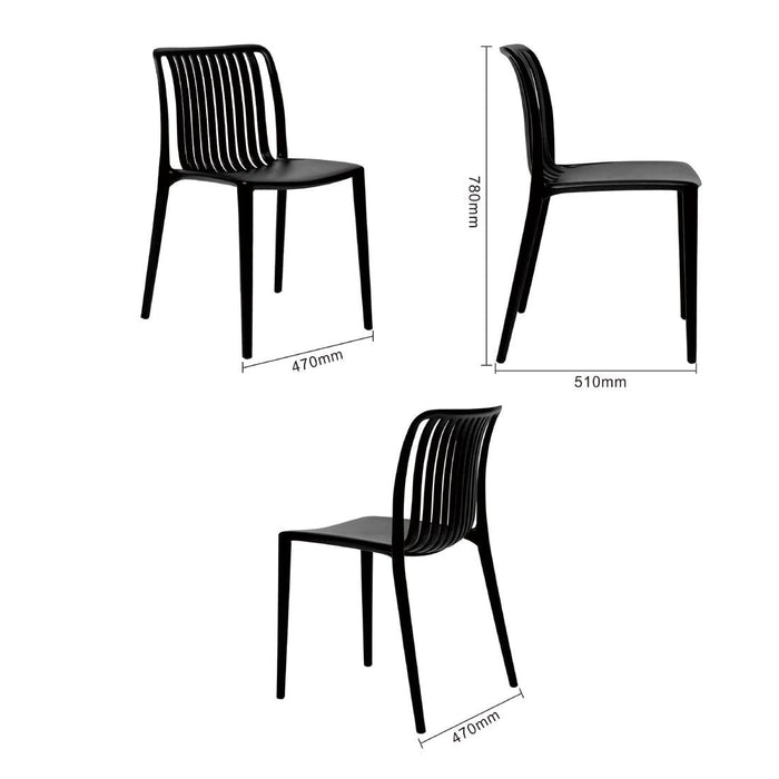 Bolero Verona Café Chairs Black (2 Pack) Bolero