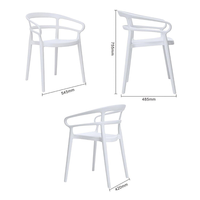 Bolero Mateo Café Chairs White (2 Pack) Bolero
