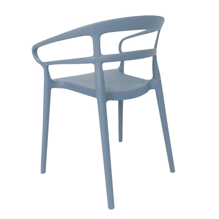 Bolero Mateo Café Chairs Slate Blue (2 Pack) Bolero