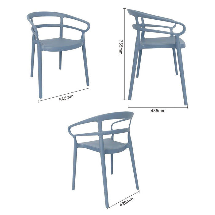 Bolero Mateo Café Chairs Slate Blue (2 Pack) Bolero