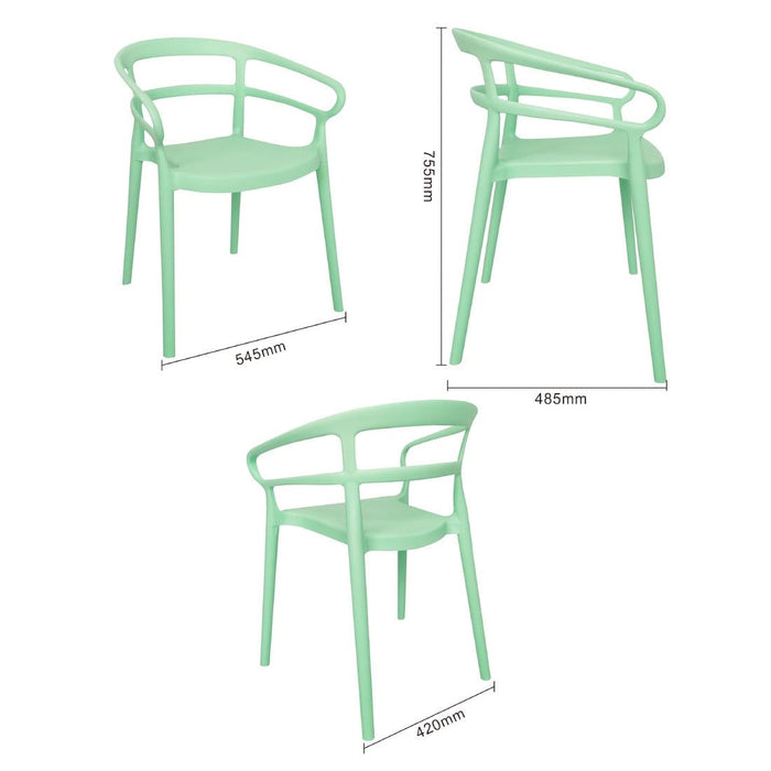 Bolero Mateo Café Chairs Mint Green (2 Pack) Bolero