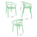 Bolero Mateo Café Chairs Mint Green (2 Pack) Bolero