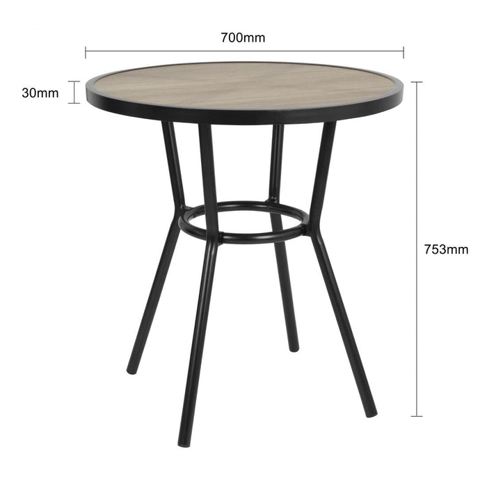 Bolero Marston Round Outdoor Table Black 700mm Bolero