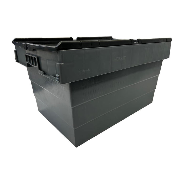 Vogue Plastic Transport Storage Crate with Attached Lid 600x400x320mm Vogue