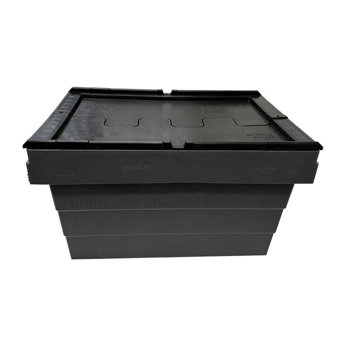 Vogue Plastic Transport Storage Crate with Attached Lid 600x400x320mm Vogue