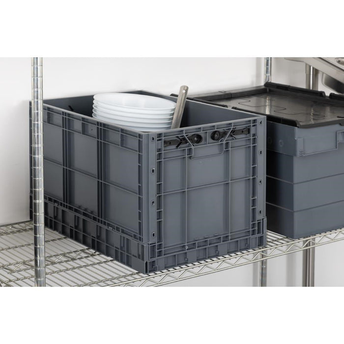 Vogue Plastic Folding Transport Storage Crate 594x396x353mm Vogue