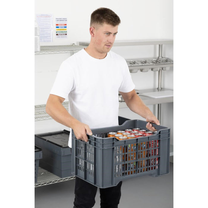 Vogue Perforated Plastic Storage Crate 542x360x290mm Vogue