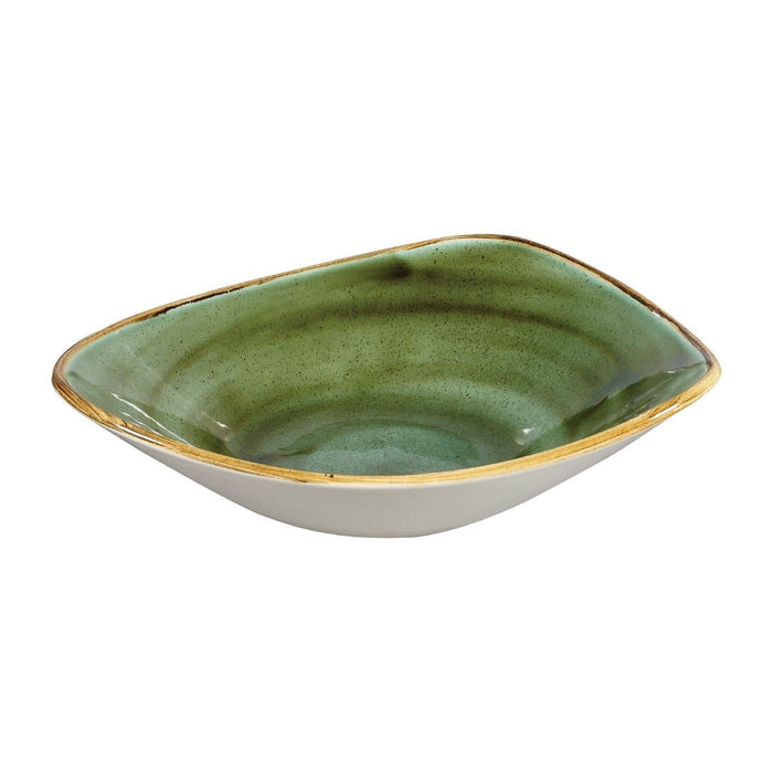 Churchill Stonecast Triangular Bowls Samphire Green 235mm (12 Pack) Churchill