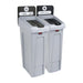 Rubbermaid Slim Jim Two Stream Recycling Station 2x 87Ltr Slim Jim