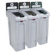 Rubbermaid Slim Jim Three Stream Recycling Station 3x 87Ltr Slim Jim