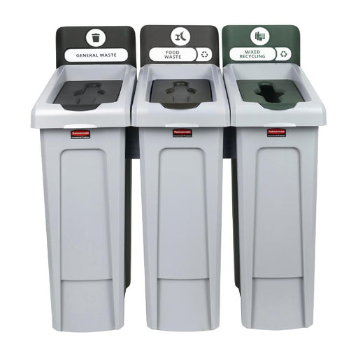 Capacity: 3x 87Ltr. Streams: General Waste, Food Waste & Mixed Recycling