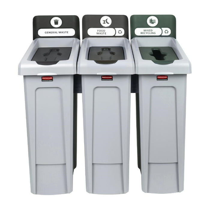 Capacity: 3x 87Ltr. Streams: General Waste, Food Waste & Mixed Recycling