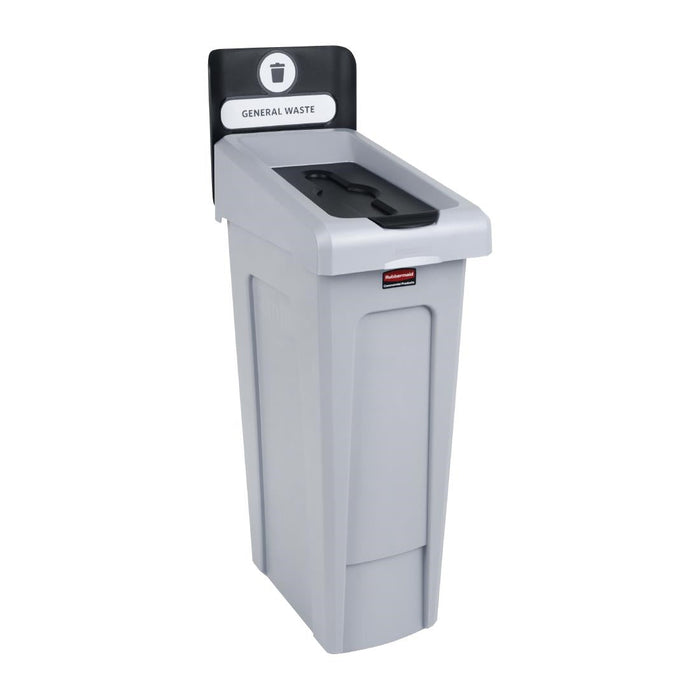 Rubbermaid Slim Jim General Waste Recycling Station Black 87Ltr Slim Jim