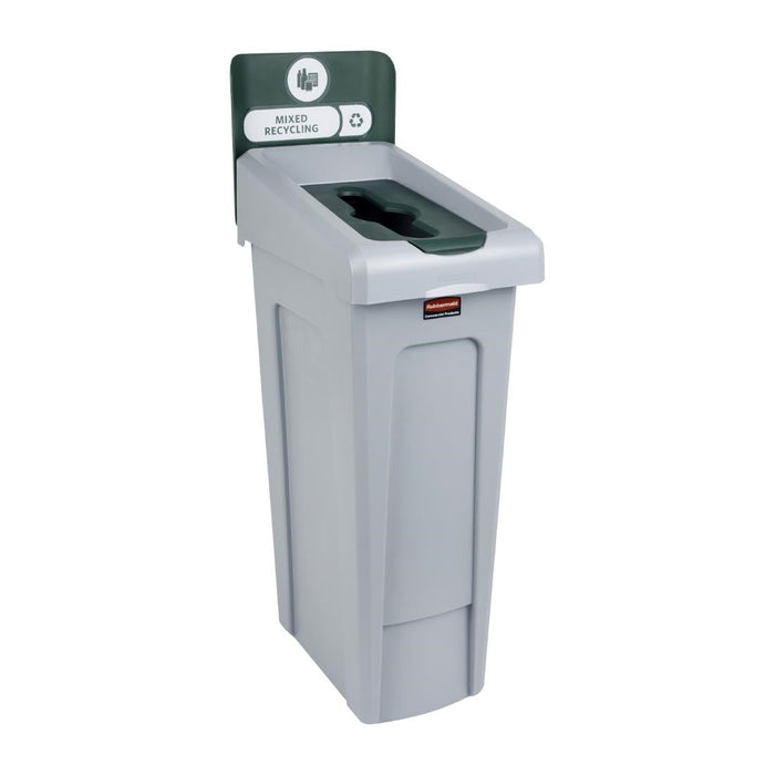 Rubbermaid Slim Jim Mixed Recycling Station Green 87Ltr Slim Jim