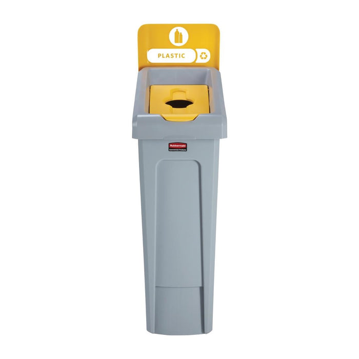 Rubbermaid Slim Jim Plastic Recycling Station Yellow 87Ltr Slim Jim
