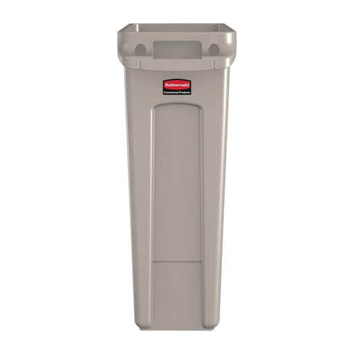 Rubbermaid Slim Jim Bin with Venting Channels Beige 87Ltr Slim Jim