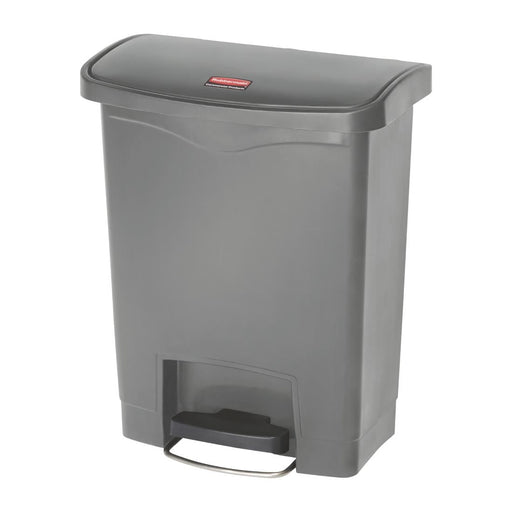 Rubbermaid Slim Jim Front Step-On Pedal Bin Grey 30Ltr Slim Jim