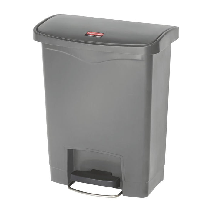 Rubbermaid Slim Jim Front Step-On Pedal Bin Grey 30Ltr Slim Jim