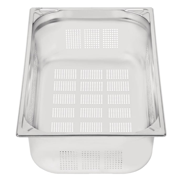 Vogue Heavy Duty Stainless Steel Perforated 1/1 Gastronorm Tray 150mm Vogue