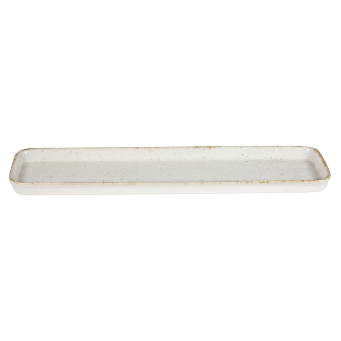 Churchill Stonecast Hints Rectangular Flat Trays Barley White 150 x 530mm Churchill
