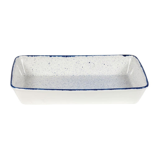 Churchill Stonecast Hints Rectangular Baking Dishes Indigo Blue 250 x 380mm Churchill